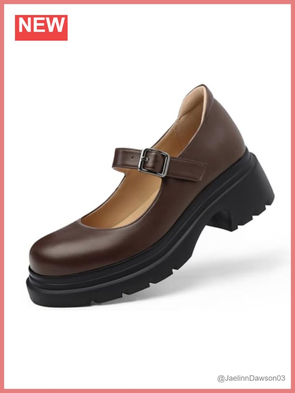Women's Chunky Platform Mary Jane Heels Pumps 2.36" Heel Faux Leather